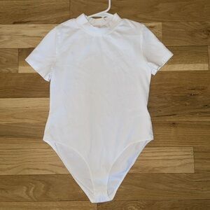 GB Girls White Shirt Sleeve Bodysuit Large